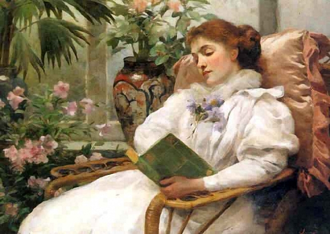 WOMAN READING”, by George Dunlop Leslie – 