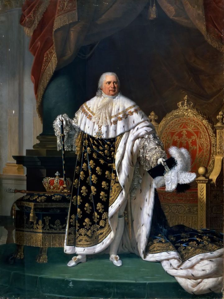 Portrait of Louis XVIII in Coronation Robes, 1822, by Robert Lefevre